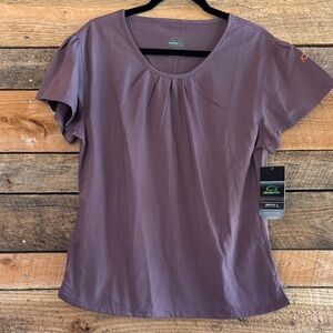 Iguana Med Women’s Round Neck Sienna Brown Scrub Top Size M NWT